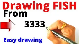 How To Draw Fish from 3333 | Easy Fish Drawing | C D Drawing Tutorial | Number Drawing | 3 | 3333