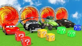 Early Education Car Animation| Fantasy Fountain Random Engineering Vehicle Challenge奇幻喷泉随机工程车零件闯关挑战