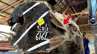 Trembesi wood, split using a saw, turns out the fiber is extraordinary!