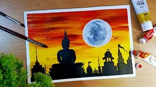 Buddha painting easy || buddha acrylic painting
