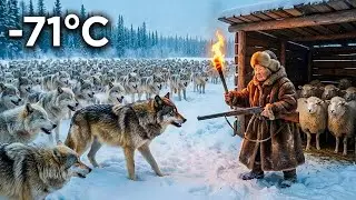 90 Year Old Yakut Woman vs 1000 Wolves to Save Her Sheep | Survival at -71°C in Yakutia