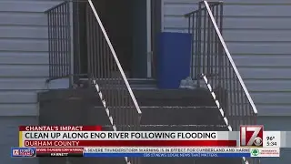 Clean up along Eno River following flooding in Durham County
