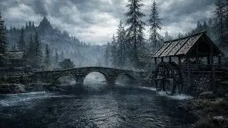 Deep Sleep and Insomnia Relief | Skyrim Ambience | 8 Hours of Heavy Rain & Thunder