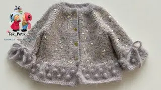 Детский кардиган с пайетками ⭐️ Простой и стильный способ изготовления кардигана