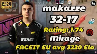 makazze (32-17) avg 3220 Elo (mirage) | FACEIT Ranked #cs2 #NAVI #makazze
