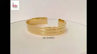18 Kt Hallmark Stamped Real Solid Gold Line Men's Cuff Bracelet 24 - 34 Grams