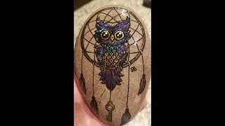 Owl Dream Catcher foiled rock Tutorial