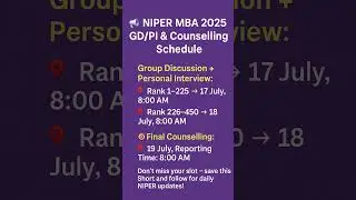 NIPERJEE MBA Counselling 2025