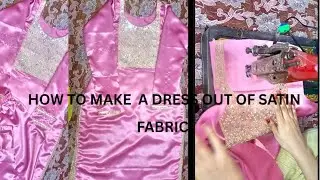 How to make a dress out of satin fabric  ///trending stone work outfit