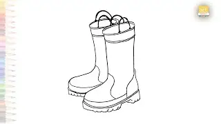 Rain Boots drawing | Boots drawing | How to draw Rain Boots step by step | easy drawings