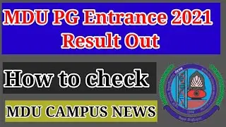 MDU entrance result out || how to check mdu entrance result|| mdu pg admission 2021