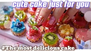 Colorful Mini Fruit Tart ASMR | Satisfying Dessert Sounds & Sweet Topping Glaze 🍓✨