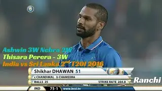 India vs Sri Lanka 2nd T20I 2016 Ranchi | Dhawan's Quick 51 & India Crush SL by 69 Runs