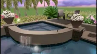 Custom swimming pool backyard resort with custom landscape design