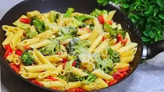 Gott, wie lecker! Im Winter muss man mehr Gem&uuml;se essen! Einfaches Rezept! Brokkoli Nudel Pfanne