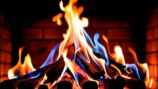 Cozy Brick Fireplace 🔥 Winter Fire Ambience for Sleep All Night