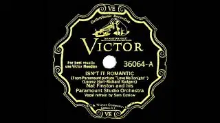 1932 Nat Finston - Isn’t It Romantic (Sam Coslow, vocal)