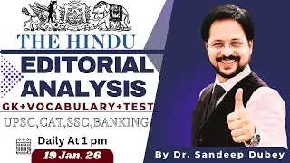 19 Jan Editorial |The Hindu Explained in Hindi | Dr. English Exam Guru | vocabulary | GK