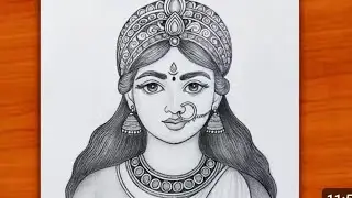 Durga Devi ki drawing | goddess maa durga pencil drawing | Devi Durga drawing| Durga drawing |Chitra