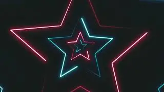 Vintage Neon Stars Background Video Loop