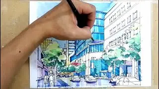 Watercolor Manual Architectural Rendering | Basic Tutorial | Arki Vlog #Architectural #Rendering