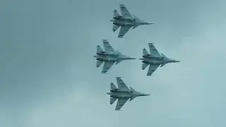 Four Fighter Jets In Formation Stock Video