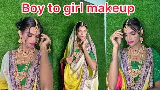 Fem boy first time as a girl / beautiful Crossdresser look like a model /  CD makeup tutorial