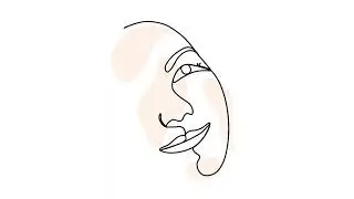 animation of a solid face drawing with one line. one line video