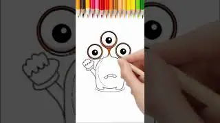 Draw orange three eyed monster #shots