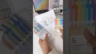 ✨🤍🌷pen swatch time #stationery #aesthetic #swatches #highlighter #viral
