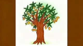 How to draw Mango tree/আম গাছ আঁকা/Tree drawing step by step #mango #tree #আম #art #drawing #sketch