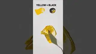 mixing yellow and black paint what colour will it make #colourmixing #colormixing #art