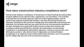 Construction Compliance 101