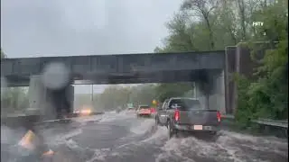 #WEATHER Heavy Flooded Cross Island Parkway in Queens