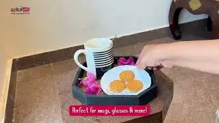 Brass Tray | Decorative Tray for Tea & Coffee | Golden Tray for Dining, Kitchen, Gifting & Decor