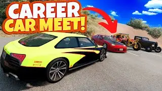 Going to a Car Meet with My NEW Car in This Modded Career Mode in BeamNG Drive!