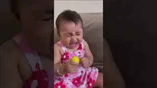 Baby Jisha Tastes #lemon  for the First Time 🍋 | Cutest Sour Face Ever!