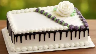 Super Satisfying Cake Decorating | Perfect White & Purple Floral Frosting | Relaxing Cake Art