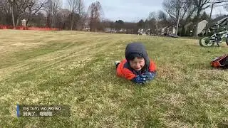 2025-12-08 The two bros  went to a nearby park to play, rolling down the grassy slope
