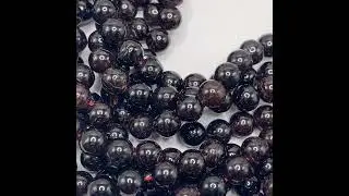Garnet Gemstone Beads Strand 10mm Ball Plain Cut SI Clarity Mahogany Color Birthstone Jewelry Making