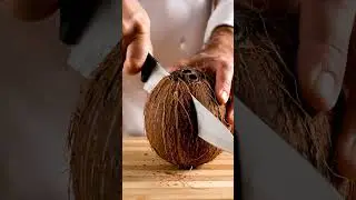 The Ancient Art of Sylcom | Magical Coconut Reveals a Gemstone Heart #asmr #knifecutting #aiediting