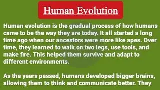Essay on human evolution
