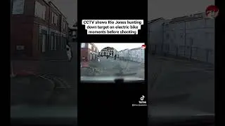 CCTV shows Rio Jones hunting down target on electric bike moments before shooting #shorts