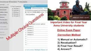 Online Exam Paper Correction for Anna University Final Year Students.