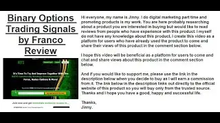 Binary Options Trading Signals by Franco Review | Find Honest Reviews In The Comments