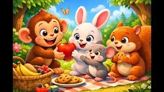 Sharing is Caring 🐵🐰 | Sweet Animal Friendship Story | Kids Moral Cartoon