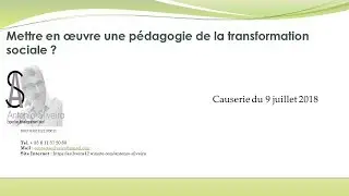 Mettre en oeuvre une p&eacute;dagogie de la transformation sociale
