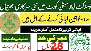 District & Sessions Court New Jobs 2025 | Latest Govt Jobs in Sindh | सिशिन कोर्ट जाब्स