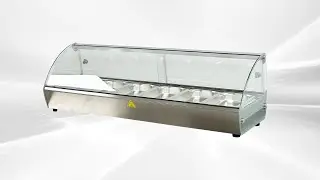 Commercial 6pan Hot Food Warmer Glass Pizza Display Pizza Pastry Case hot dog roller bun warmer RTR6