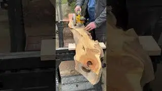 Cutting live Edge Slab That Smells Amazing! 👃 😁